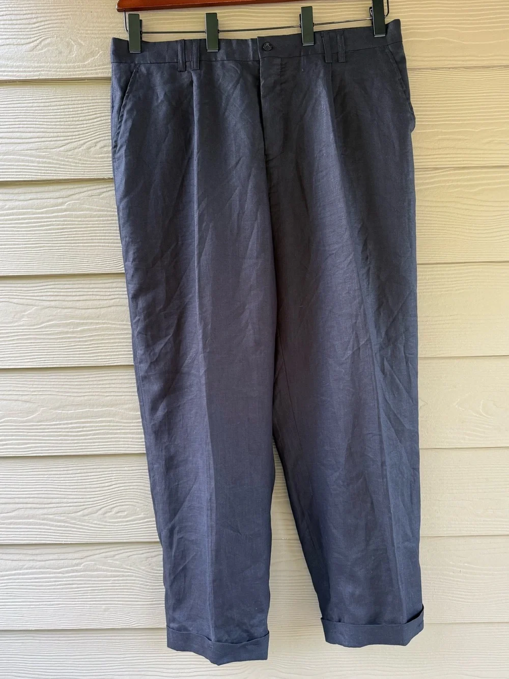 Royal Prestige Men's Black Linen Straight Leg Casual Travel Summer Pants Size 44
